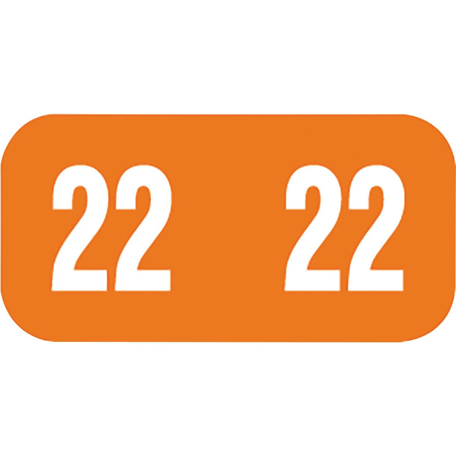Medical Arts Press TAB 2022  Small Compatible Orange End-Tab Year Labels; 1/2 x 1, 250/Pack (3266622)