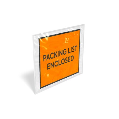Coastwide Professional™ Packing List Enclosed Envelope, 4.4 x 5.5, Orange, 500/Carton (CW56500)