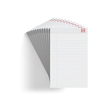 TRU RED™ Notepad, 5 x 8, Wide Ruled, White, 50 Sheets/Pad, Dozen Pads/Pack (TR58182)