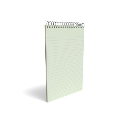TRU RED™ Steno Pads, 6 x 9, Gregg Ruled, Green, 80 Sheets/Pad, 72 Pads/Carton (TR57353CT)