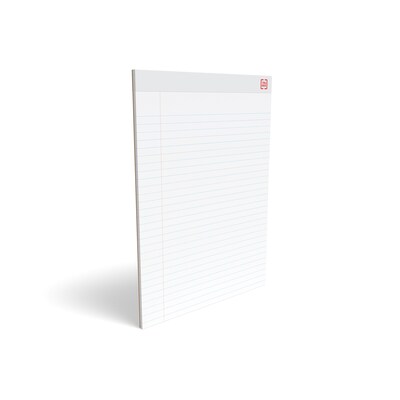 TRU RED™ Notepad, 8.5" x 11.75", Wide Ruled, White, 50 Sheets/Pad, Dozen Pads/Pack (TR58188)