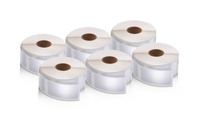 DYMO� Multipurpose Labels For LabelWriter� Label Printers, 1" x 2 1/8", White, 500 Labels Per Roll, Pack Of 6 Rolls