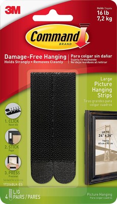 Command Large Black Picture Hanging Strips, 4-Sets Of Strips/pack, sold by At Home