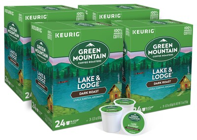 Green Mountain Lake & Lodge Coffee Keurig K-Cup Pods, Medium Roast, 96/Carton (65234) | Quill