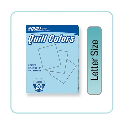 Quill Brand 30% Recycled 8.5 x 11 Multipurpose Paper, 20 lbs, Blue, 500 Sheets/Ream (720559)