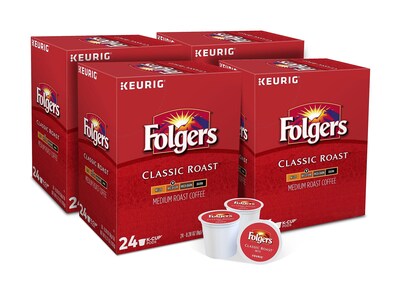 Folgers Classic Roast Coffee Keurig K-Cup Pods, Medium Roast, 96/Carton (204496) | Quill
