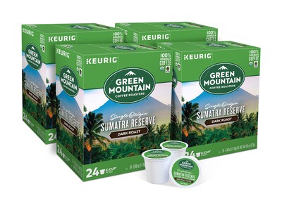 Green Mountain Sumatra Reserve Coffee, Dark Roast, 0.40 oz. Keurig K-Cup Pods, 96/Carton (GMT4060CT) | Quill