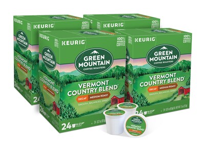 Green Mountain Vermont Country Blend Decaf Coffee Keurig K-Cup Pods, Medium Roast, 96/Carton (GMT760 | Quill