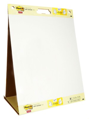 Post-it Super Sticky Tabletop Easel Pad, 20 x 23, 20 Sheets/Pad (563DE), White, Paper | Quill