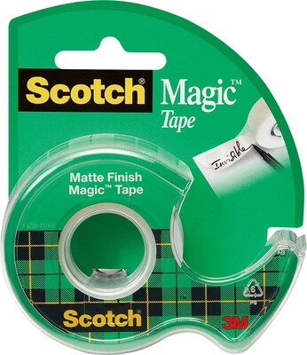 Scotch Magic Invisible Clear Tape with Dispenser, 0.75 x 8.33 yds, 1 Core (105) | Quill