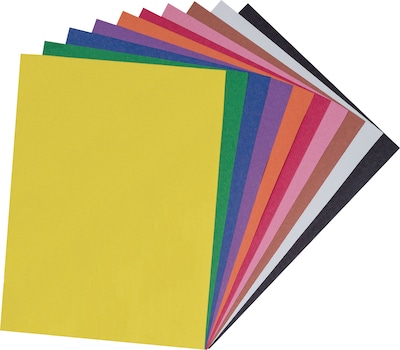 Pacon Sunworks 9" x 12" Construction Paper, Assorted Colors, 50 Sheets/Pack, 5/Pack (55419-PK5)