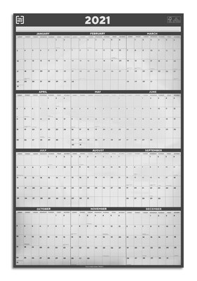 2021 TRU RED™ 24 x 36 Wall Calendar, Gray/White (TR52079-21)