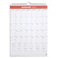2021 TRU RED™ 17 x 12 Wall Calendar, White/Red (TR53913-21)