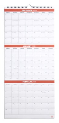 2021 TRU RED™ 27 x 12 Wall Calendar, Black/Red/White (TR53920-21)