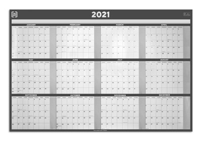 2021 TRU RED™ 32 x 48 Wall Calendar, Gray/White (TR58450-21)