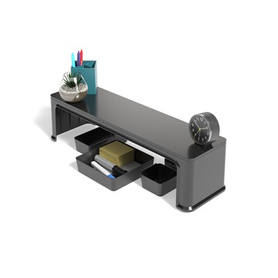TRU RED™ 26" Plastic Desk Shelf, Black (TR58203)