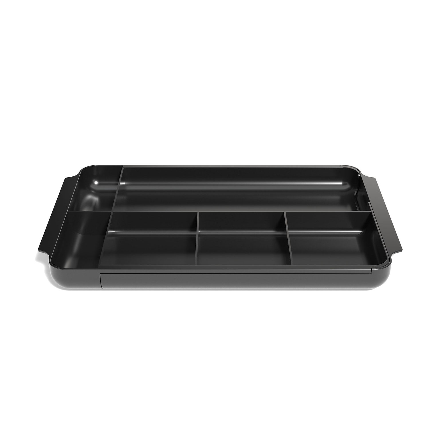 TRU RED™ 7-Compartment Expandable Plastic Drawer Organizer, Black (TR58204)