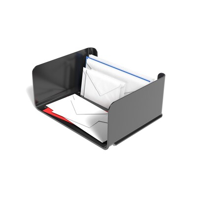 TRU RED™ Side Load Stackable Resin Letter Tray, Black (TR58207)