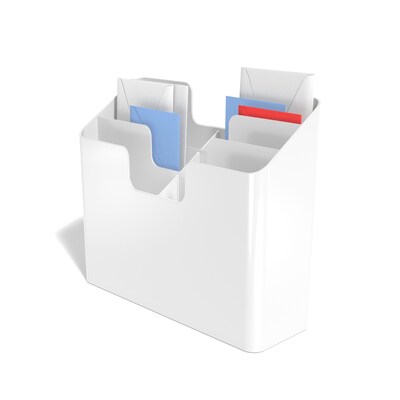 TRU RED™ 3-Way Incline Vertical Sorter Six Pocket Plastic Wall File, White (TR58199)