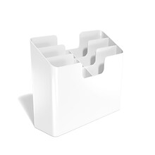 TRU RED™ 3-Way Incline Vertical Sorter Six Pocket Plastic Wall File, White (TR58199)