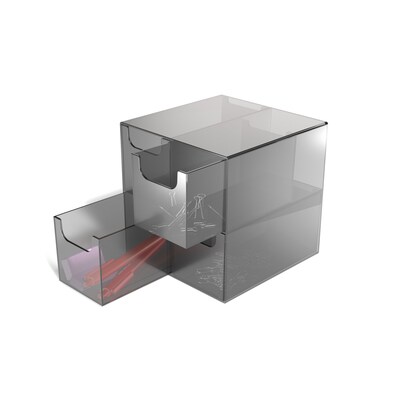 TRU RED™ 4-Compartment Plastic Desktop Organizer, Smoke (TR58201)