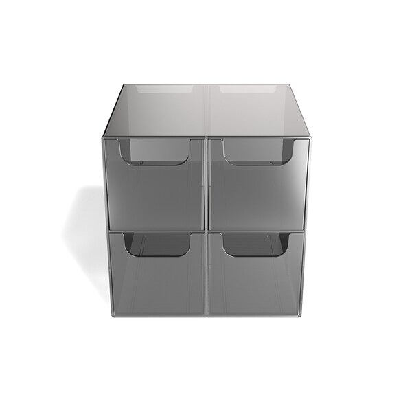 Deflect-O Tilt Bin Interlocking Compartment Storage, Black/Transparent  (20604OP), Staples