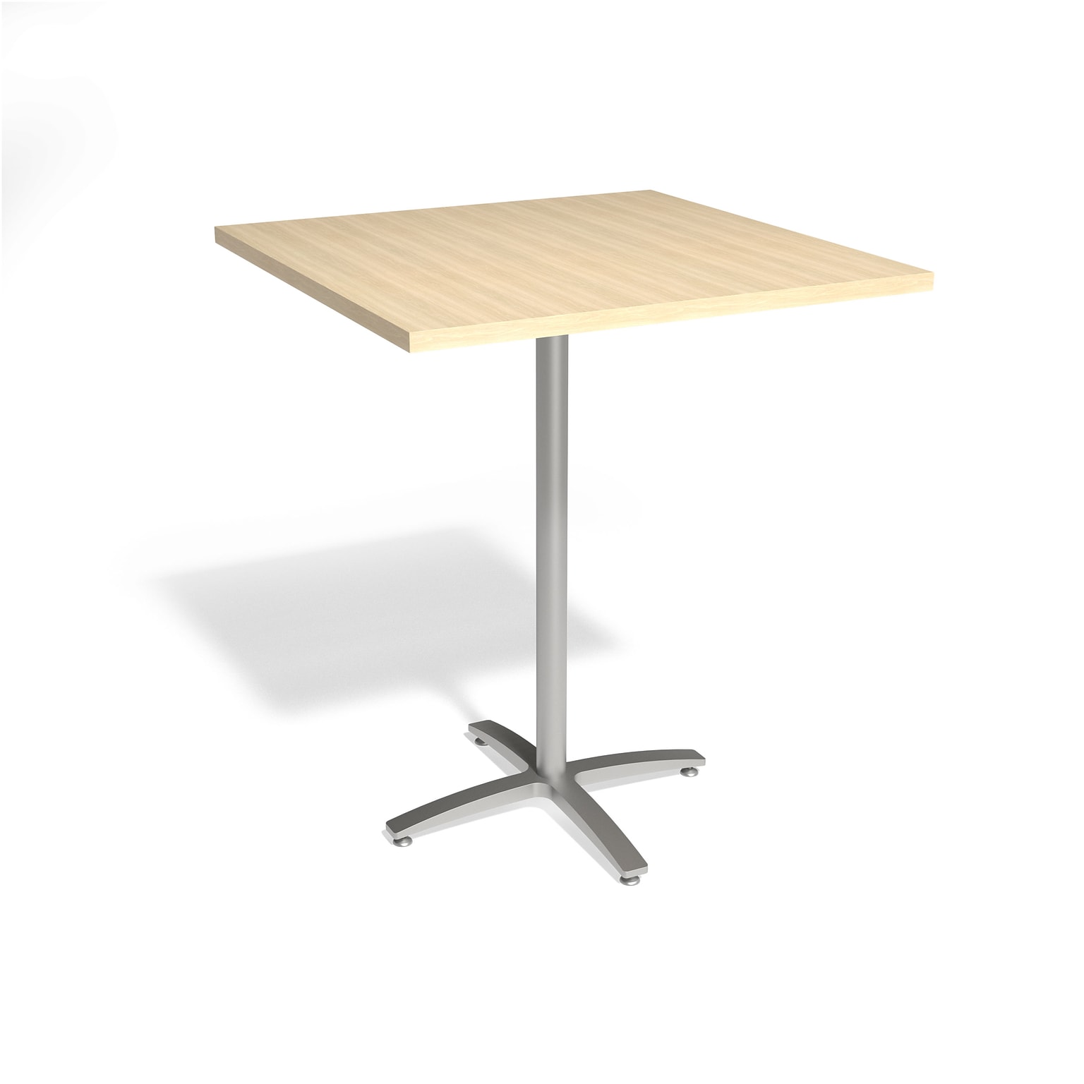 Union & Scale™ Workplace2.0™ Multipurpose 36 Square Natural Maple Laminate Bistro Height Silver Base Table (54838)