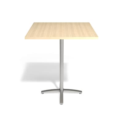 Union & Scale™ Workplace2.0™ Multipurpose 36 Square Natural Maple Laminate Bistro Height Silver Bas