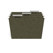 Staples® Hanging File Folder, 3-Tab, Letter Size, Standard Green, 250/Carton (116806CT)