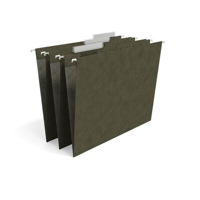 Staples® Hanging File Folder, 3-Tab, Letter Size, Standard Green, 250/Carton (116806CT)