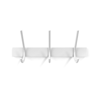 Union & Scale™ Essentials Wall Racks, White, Zinc/Wood (UN58024)