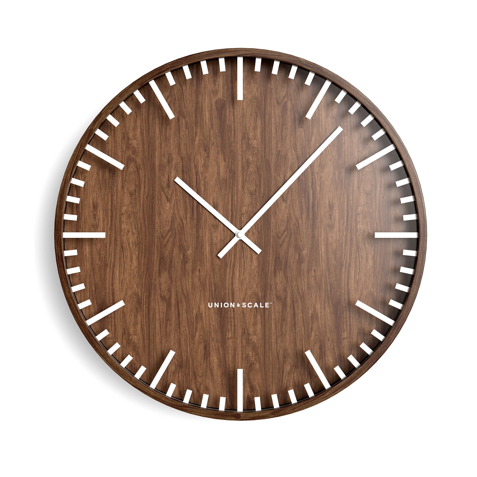 Union & Scale™ Essentials Wall Clock, Wood, 16 (UN57811)