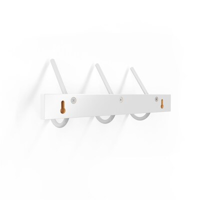 Union & Scale™ Essentials Wall Racks, White, Zinc/Wood (UN58024)
