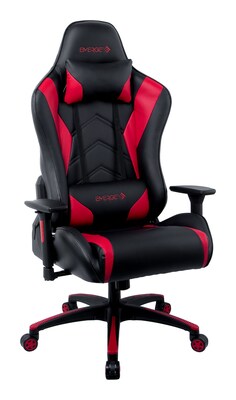 Quill Brand® Emerge Vartan Bonded Leather Gaming Chair, Red/Black (53241)