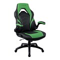 Quill Brand® Luxura Faux Leather Racing Gaming Chair, Black and Green (52504)