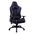 Quill Brand® Emerge Vartan Bonded Leather Gaming Chair, Blue/Black (53242)