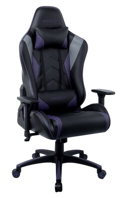 Quill Brand® Emerge Vartan Bonded Leather Gaming Chair, Purple/Black (59259)