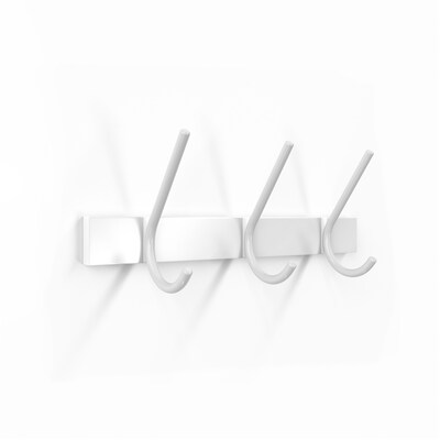 Union & Scale™ Essentials Wall Racks, White, Zinc/Wood (UN58024)
