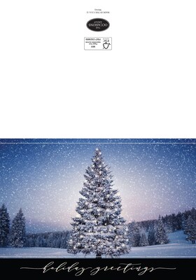 Custom Holiday Greetings Forsest Trees In Snow Cards, with Envelopes, 7-7/8 x 5-5/8, 25 Cards per Set