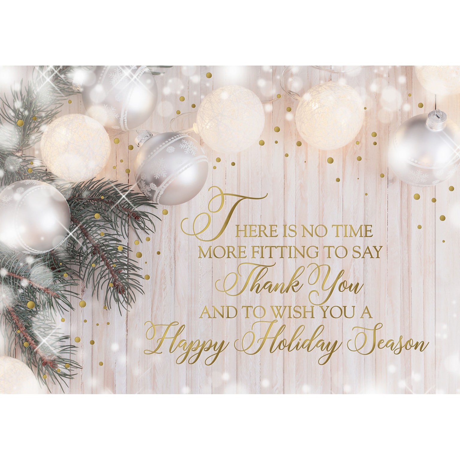 Custom Thank You Holiday Season Pearl Ornaments Cards, with Envelopes, 7-7/8 x 5-5/8, 25 Cards per Set