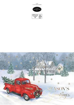 Custom Seasons Greetings Vintage Red Truck Cards, with Envelopes, 7-7/8 x 5-5/8, 25 Cards per Set