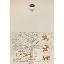 Custom Season Of Thanksgiving Gold Leaves Shimmer Cards, with Envelopes, 7-7/8 x 5-5/8, 25 Cards p