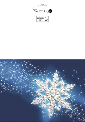 Custom Holiday Silver Snowflake Burst Cards, with Envelopes, 7-7/8 x 5-5/8, 25 Cards per Set