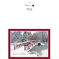 Custom Seasons Greetings Snow Covered Bridge Cards, with Envelopes, 7-7/8 x 5-5/8, 25 Cards per Set