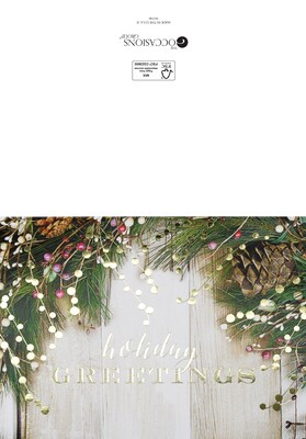 Custom Holiday Greetings Wood Panel Cards, with Envelopes, 7-7/8 x 5-5/8, 25 Cards per Set