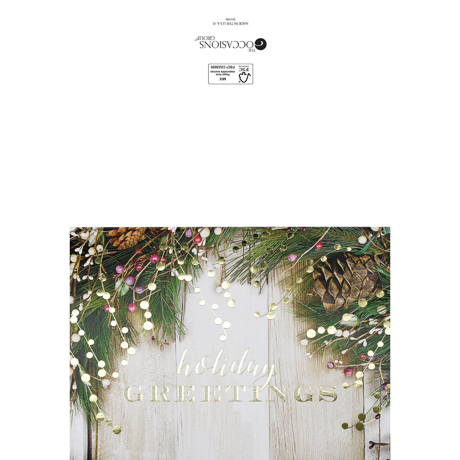 Custom Holiday Greetings Wood Panel Cards, with Envelopes, 7-7/8 x 5-5/8, 25 Cards per Set