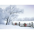 Custom Happy Holidays Snowy Fence Cards, with Envelopes, 7-7/8 x 5-5/8, 25 Cards per Set