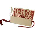 Custom Merry Christmas Cut-Out Gold Shimmer Cards, with Envelopes, 7-1/4 x 5-1/8, 25 Cards per Set