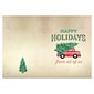 Custom Happy Holidays Christmas Tree Red Truck Cards, with Envelopes, 5" x 7", 25 Cards per Set