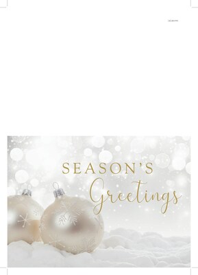 Custom Seasons Greetings Pearl Ornament Cards, with Envelopes, 7 x 5, 25 Cards per Set